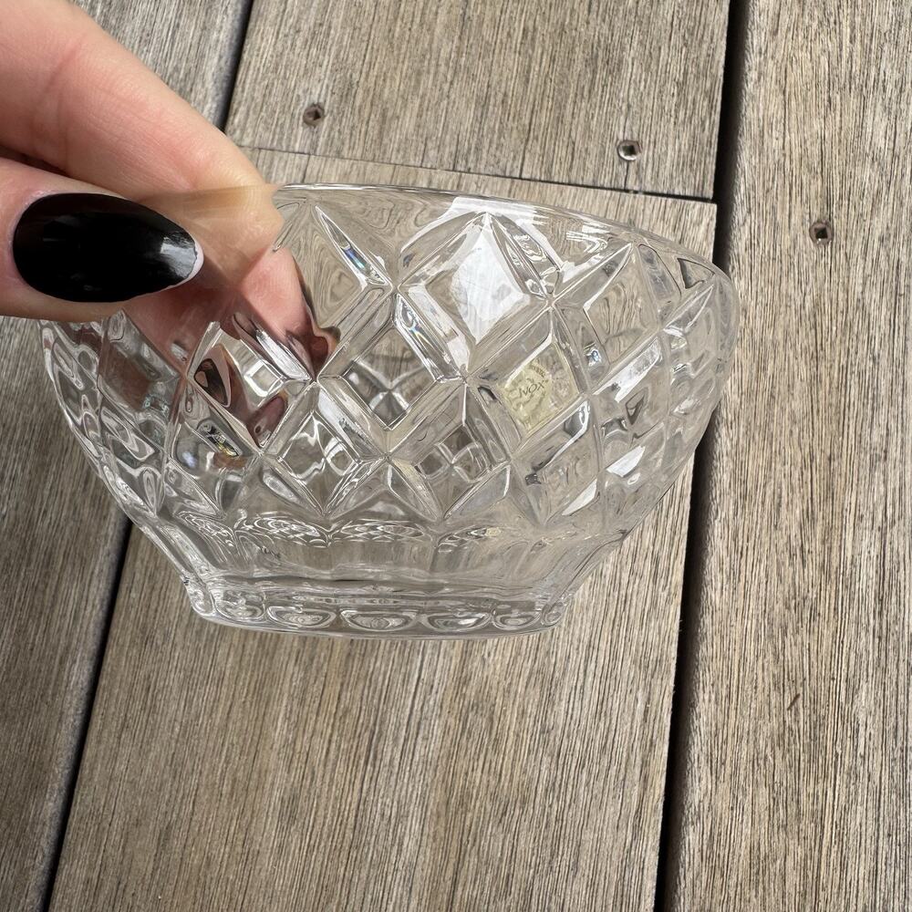 Lenox Fine Crystal Bowl Diamond Pattern Made In Czech Republic